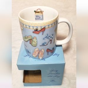 SHOE SALE Mug Let's Go Shopping Porcelain Art Mug w Box Amcal Shoes Debbie Mumm